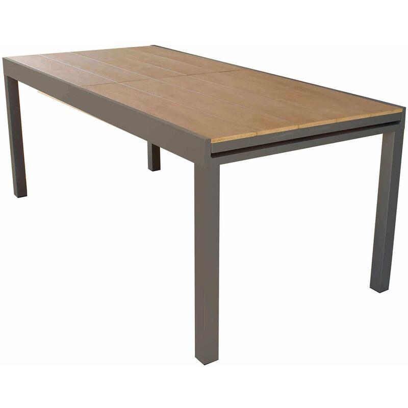 foto del prodotto gardeness tavolo estensibile da esterno 160 240 cm con struttura in alluminio e piano in polywood effetto legno antares darkgrey