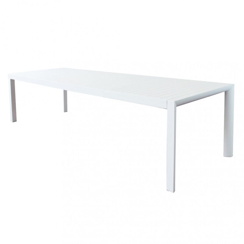 foto del prodotto gardeness - tavolo in alluminio bianco da esterno giardino allungabile fino a 3 mt springfield