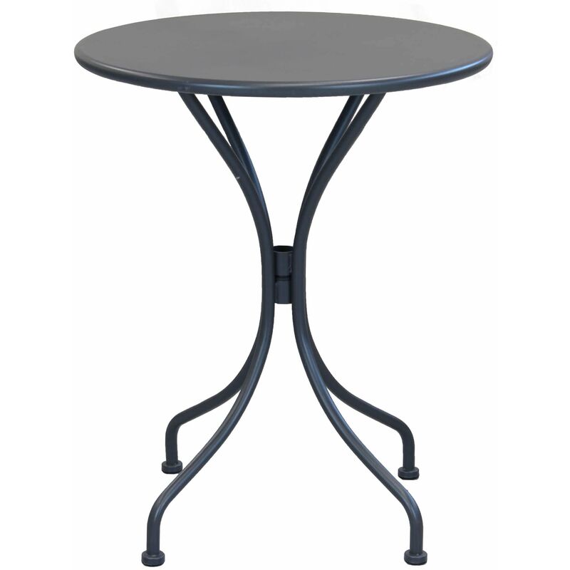 foto del prodotto gardeness tavolo tondo 60 da esterno giardino per bar e pub con struttura in acciaio iron round black