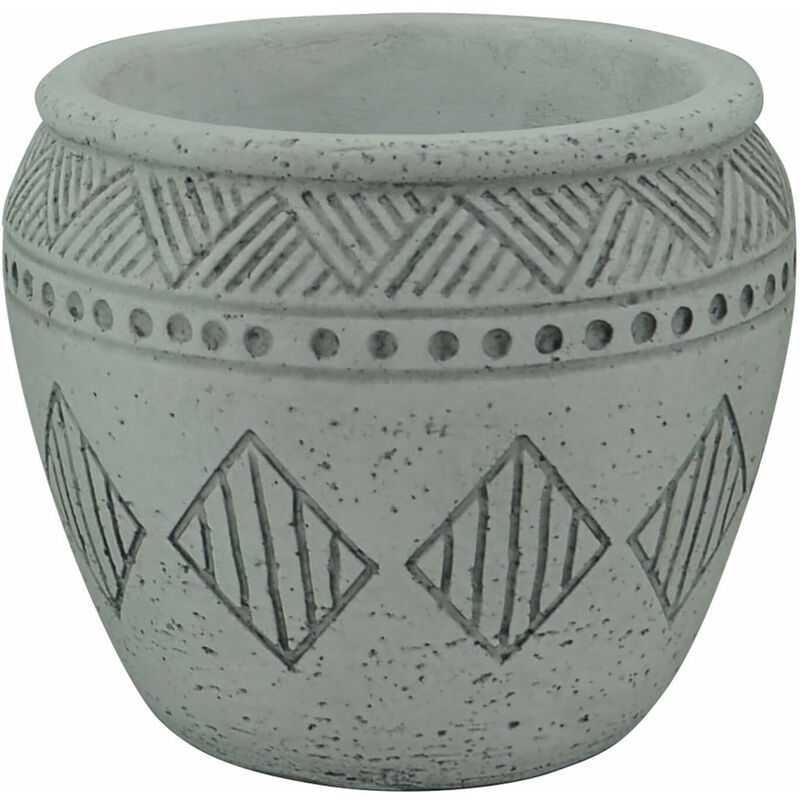 foto del prodotto gardeness vaso tondo basso da esterno giardino in fibra di argilla 21x21x17 cm aster