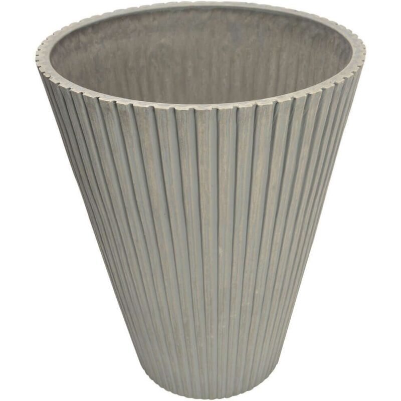 foto del prodotto gardeness vaso tondo piccolo a cono da esterno giardino in fibra di argilla 19x22 cm erica white