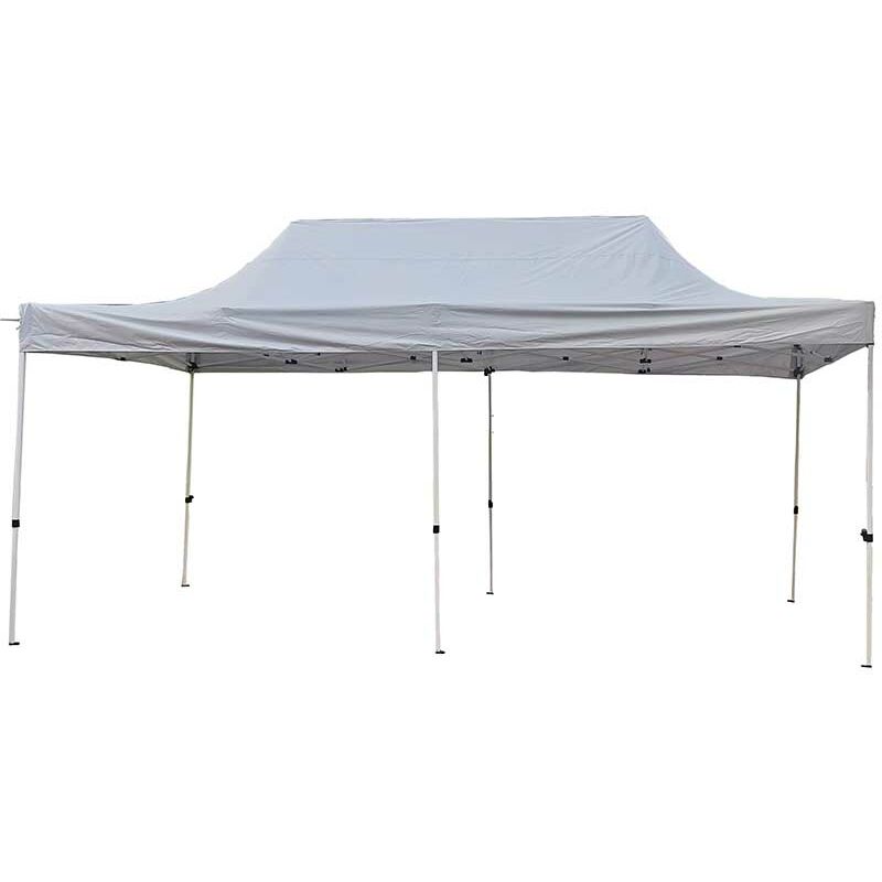 foto del prodotto gardenia gazebo pieghevole 3x6xh.2,50 mt, struttura in acciaio, copertura in poliestere 210 gr, completo di sacca di trasporto, colore bianco