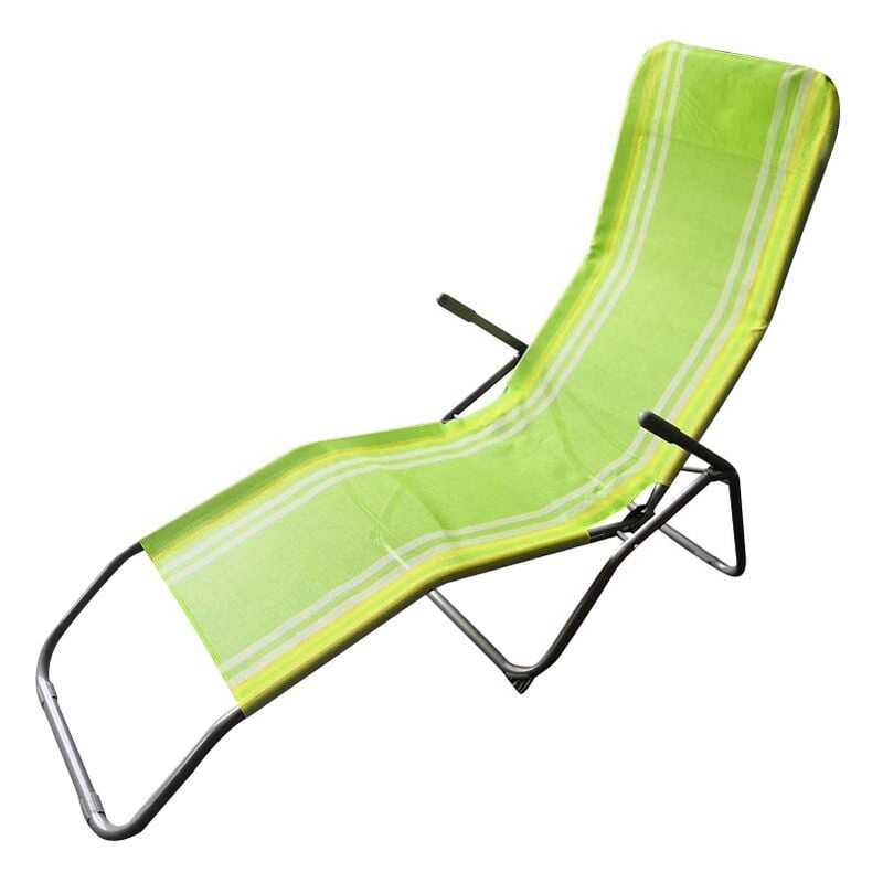 foto del prodotto gardenia lettino da mare 137x57x97 cm, verde con leggere righe bianche