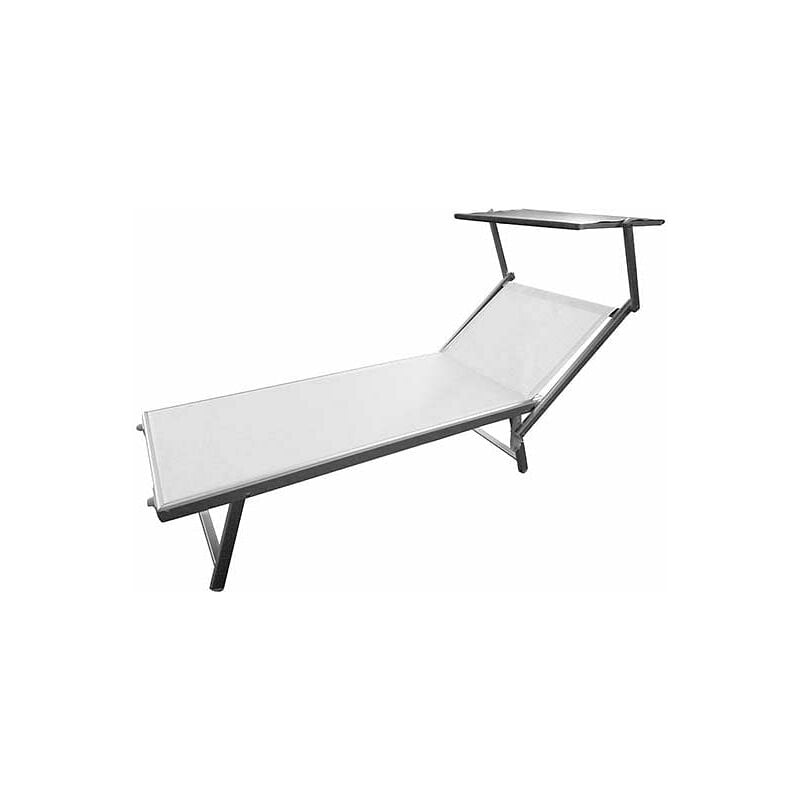 foto del prodotto gardenia lettino da mare pieghevole, struttura in alluminio, telo in textilene, schienale reclinabile in 2 posizioni