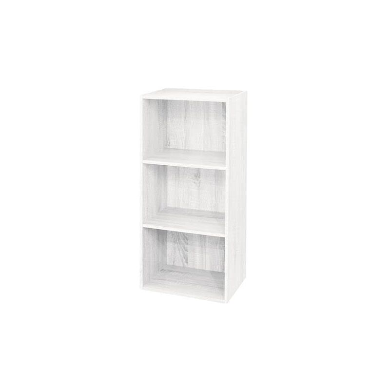 foto del prodotto gardenia pronto libreria scaffale 3 ripiani bianco, effetto legno frassinato