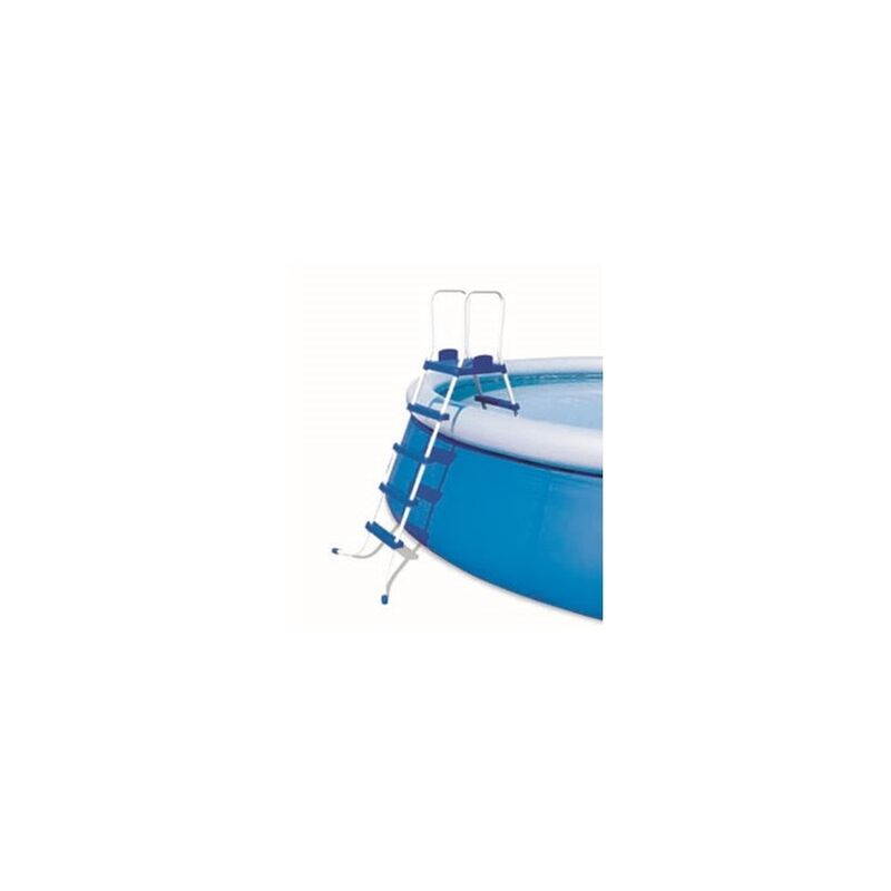 foto del prodotto gardenia scaletta per piscina, struttura in metallo antiruggine, gradini in plastica ultra resistente, 132 cm