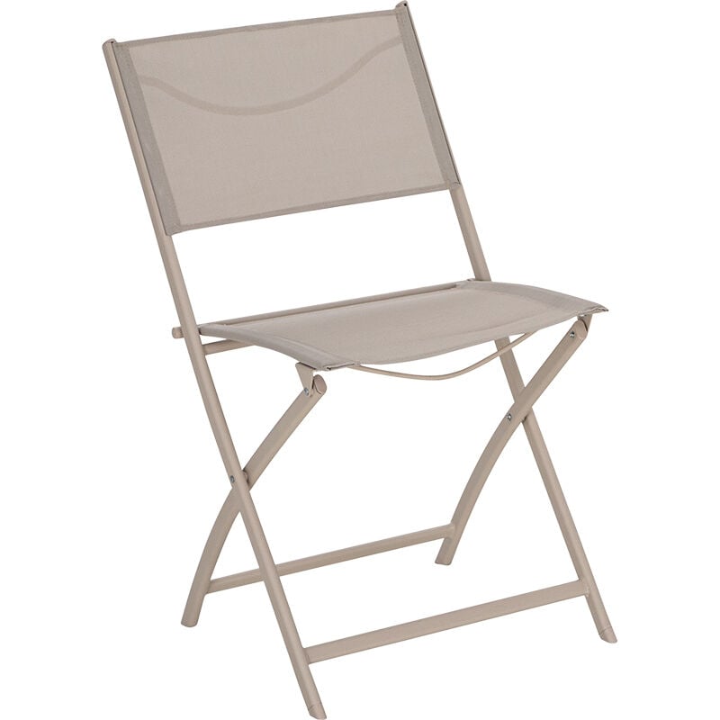 foto del prodotto gardenia sedia pieghevole, in acciaio e textilene, colore talpa