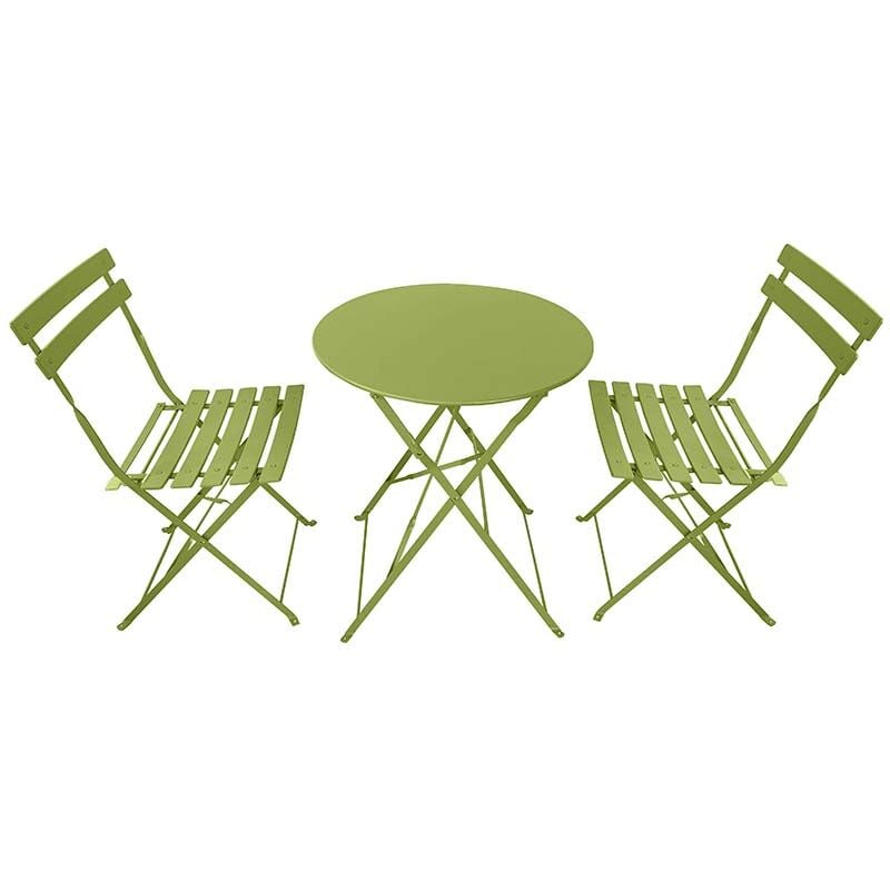 foto del prodotto gardenia set tavolo 2 sedie bistrot dover in metallo, colore verde