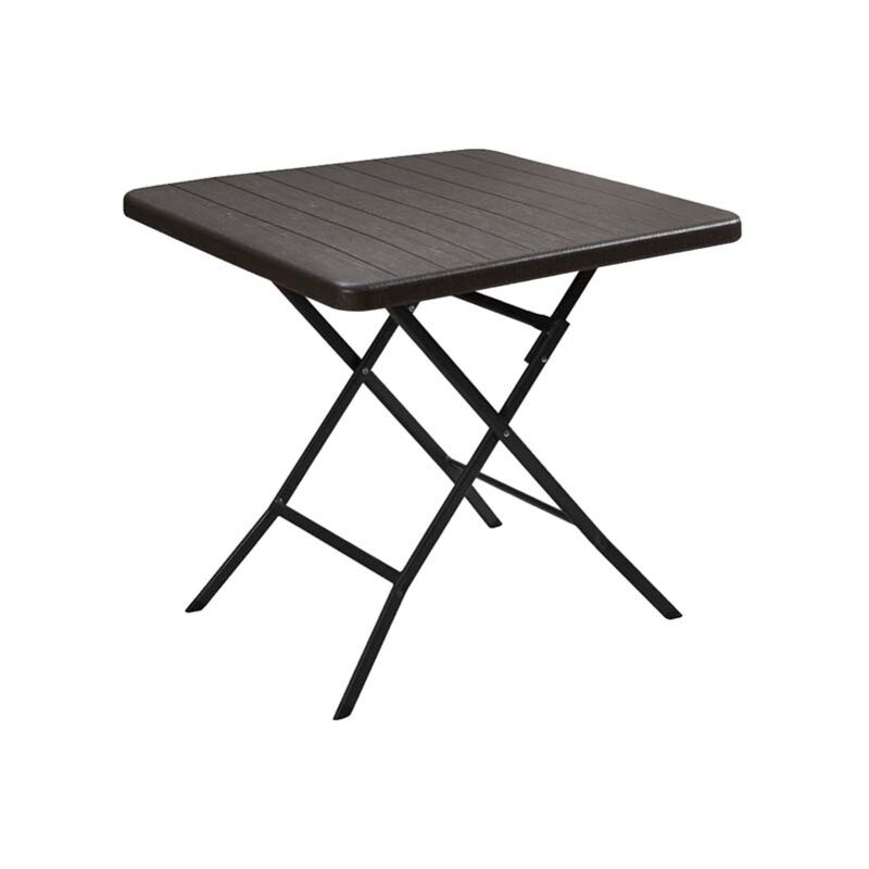foto del prodotto gardenia tavolo in resina, pieghevole, 78x78xh.74 cm, effetto legno, colore marrone