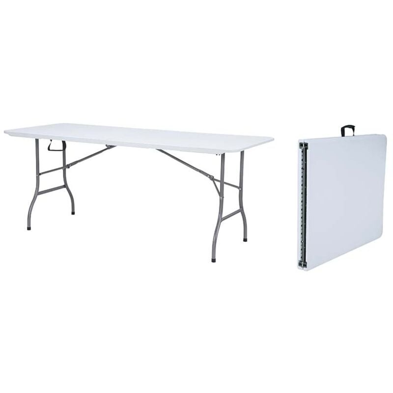 foto del prodotto gardenia tavolo set birreria in resina pieghevole 180x75xh74 cm, bianco