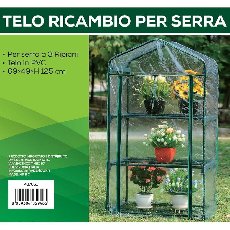 foto del prodotto gardenia telo di ricambio per serra 3 ripiani, 69x49xh.125 cm