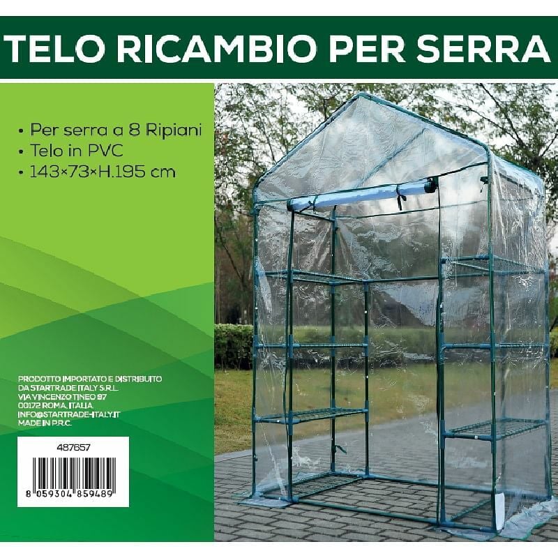foto del prodotto gardenia telo ricambio per serra 8 ripiani, 143x73xh.195 cm