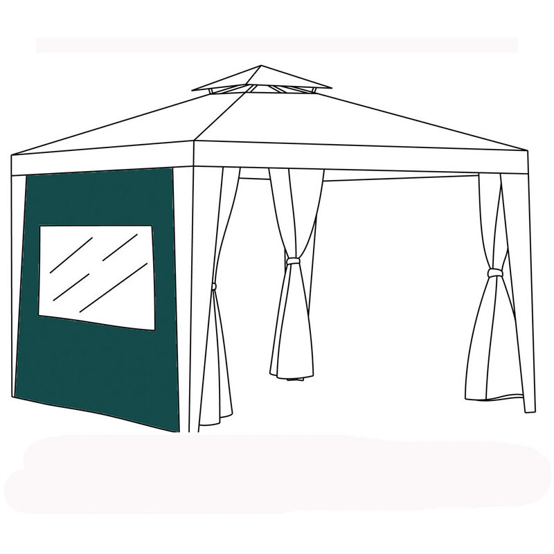 foto del prodotto gardenista pannelli per tende per gazebo, pannelli per tende per gazebo regolabili resistenti all acqua resistenti alla luce con tessuto resistente