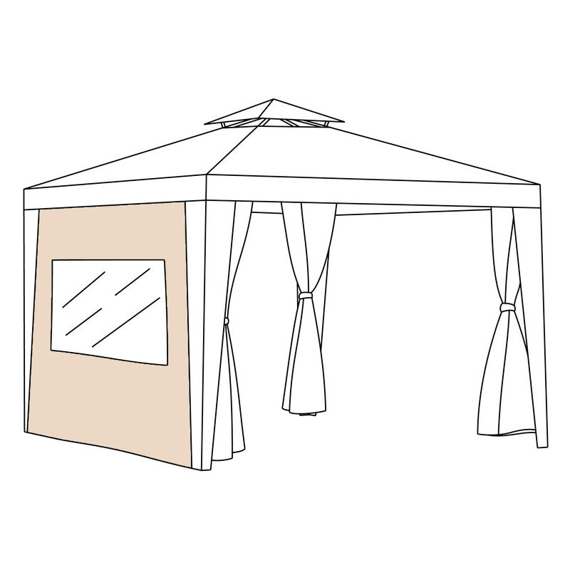 foto del prodotto gardenista pannelli per tende per gazebo, pannelli per tende per gazebo regolabili resistenti all acqua resistenti alla luce con tessuto resistente