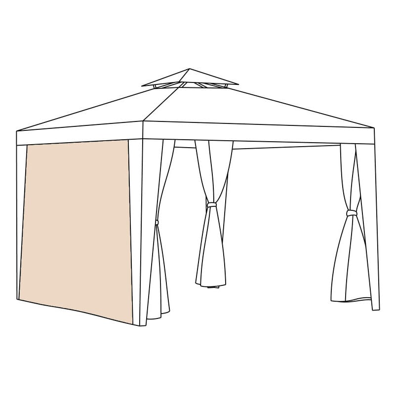 foto del prodotto gardenista pannelli per tende per gazebo, pannelli per tende per gazebo resistenti all acqua e resistenti alla luce con tessuto resistente facile da