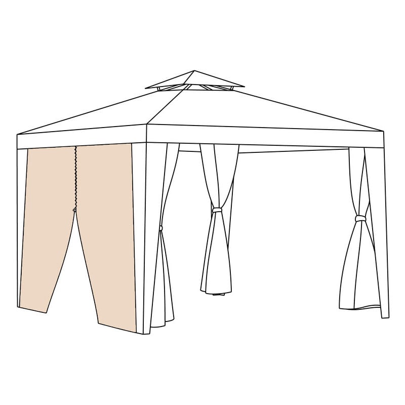 foto del prodotto gardenista pannelli per tende per gazebo, resistenti e facili da pulire pannelli per tende per gazebo con finestra in plastica trasparente 2.6 x