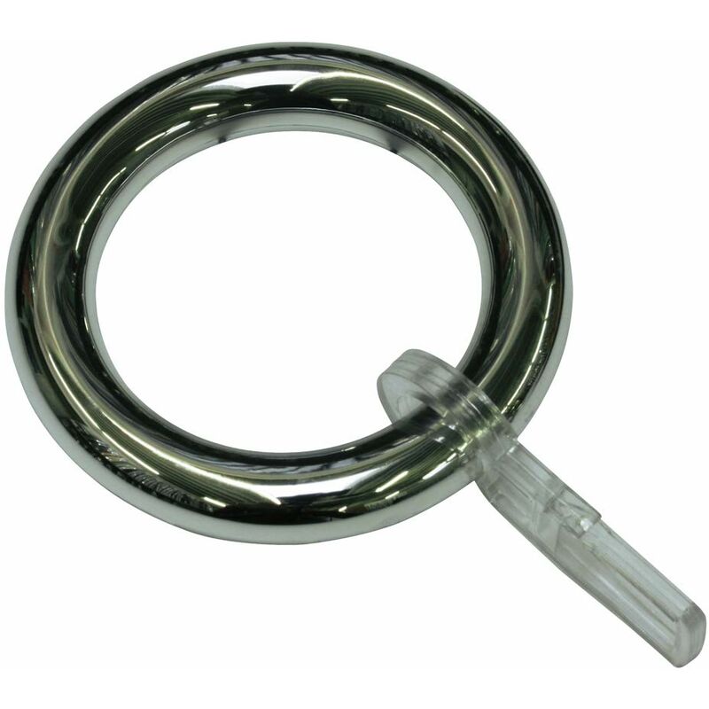 foto del prodotto gardinia anelli per tenda, per bastoni per tende 23 26 mm, plastica, cromato, 10 pezzi