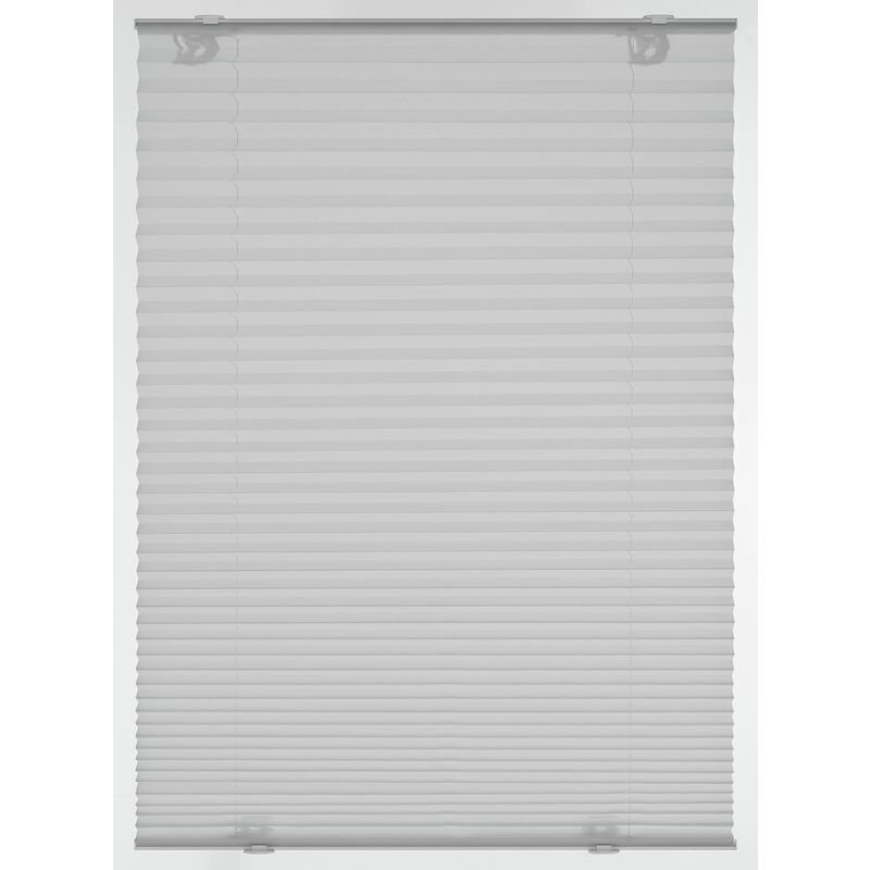 foto del prodotto gardinia plissettata solo con ventose, tenda pieghevole opaca, parti per il montaggio incluse, 2 binari in alluminio, grigio, 60 x 130 cm lxh ,