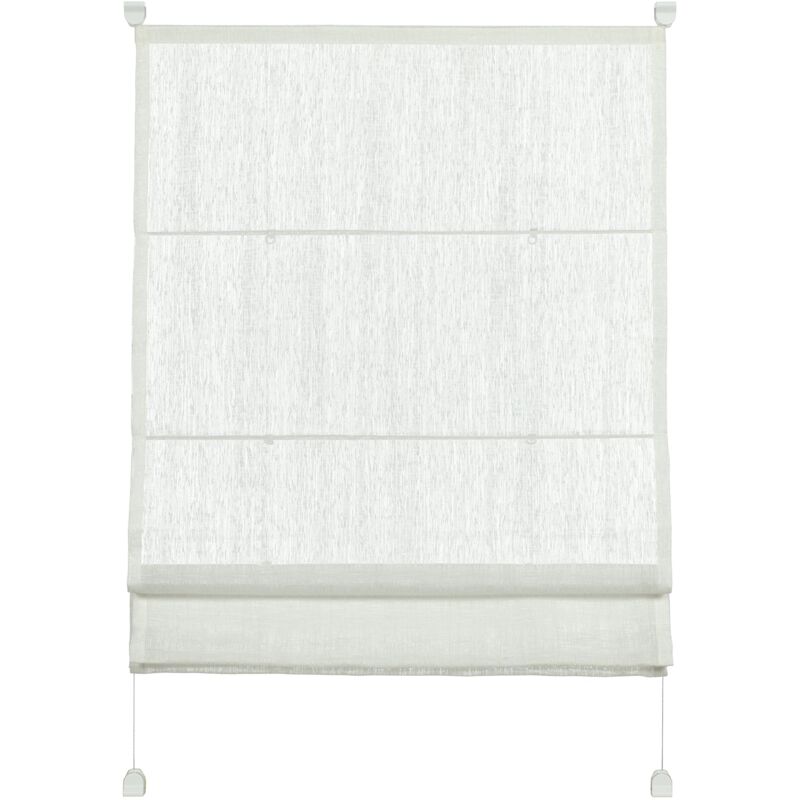 foto del prodotto gardinia tenda romana con morsetto, trama intrecciata, trasparente, kit di montaggio incluso, easyfix tenda romana a due binari, bianco, 50 x 140