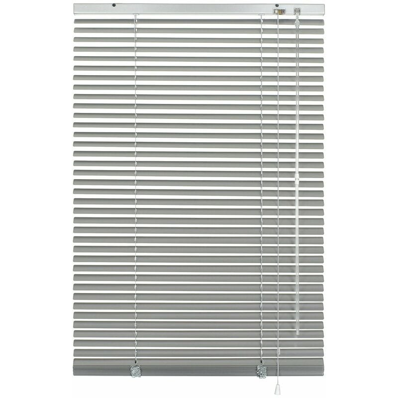 foto del prodotto gardinia veneziana in alluminio, visibilità, protezione dalla luce e ai raggi solari, fissaggio al muro e al plafone, kit di montaggio incluso, argento, 100 x 240 cm (lxa)