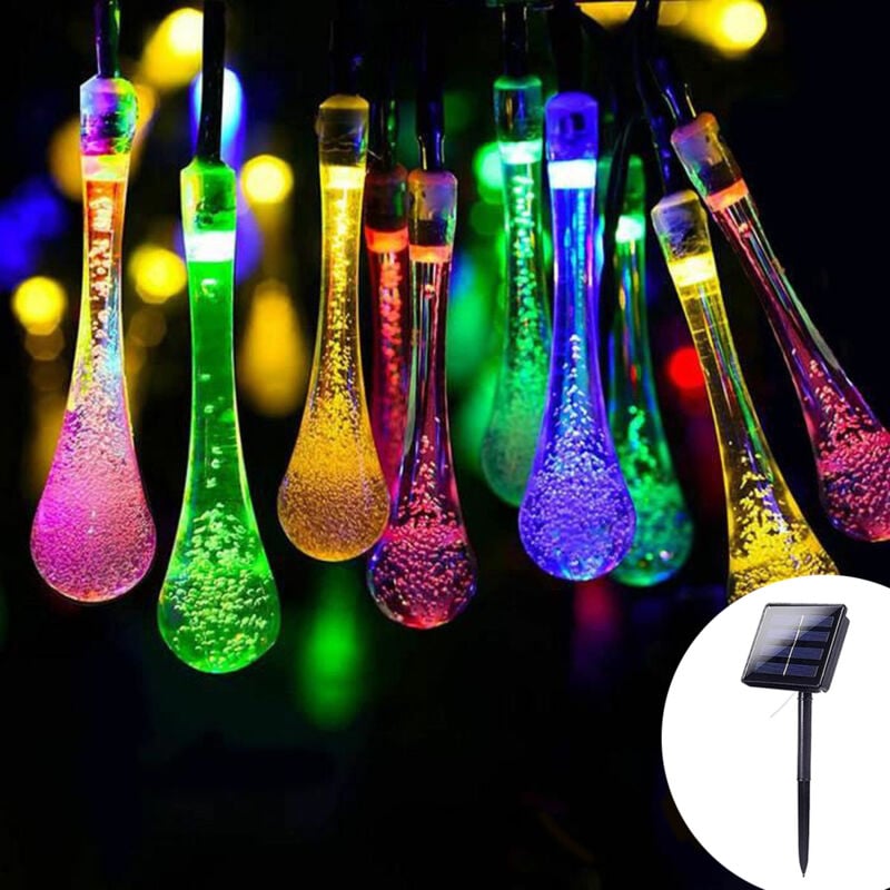 foto del prodotto garland a luce solare 30 led sdlogal esterno e interno 6,5 m 8 ip65 mills guinguette per giardino giardino colorato colorato