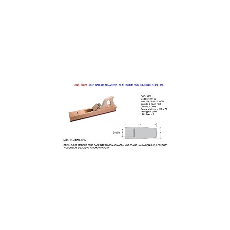 foto del prodotto garlopin wood 13 m 50 mm doppia lama 4021013 urko
