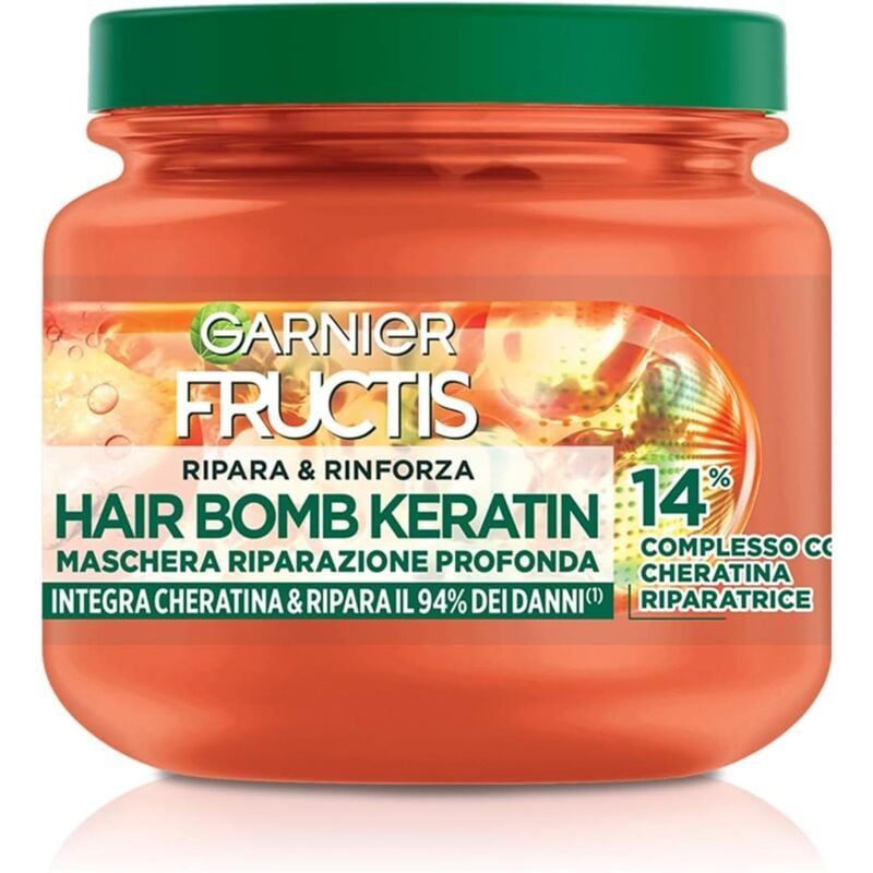 foto del prodotto garnier fructis 2 confeizioni maschera rimpolpante x capelli danneggiati ripara con olio di marula e cheratina. 320 ml l una