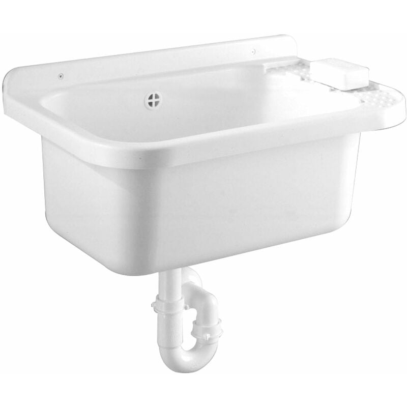foto del prodotto garofalo lavabo lavandino in resina a parete per esterno 50x35x25 cm con kit completo basin