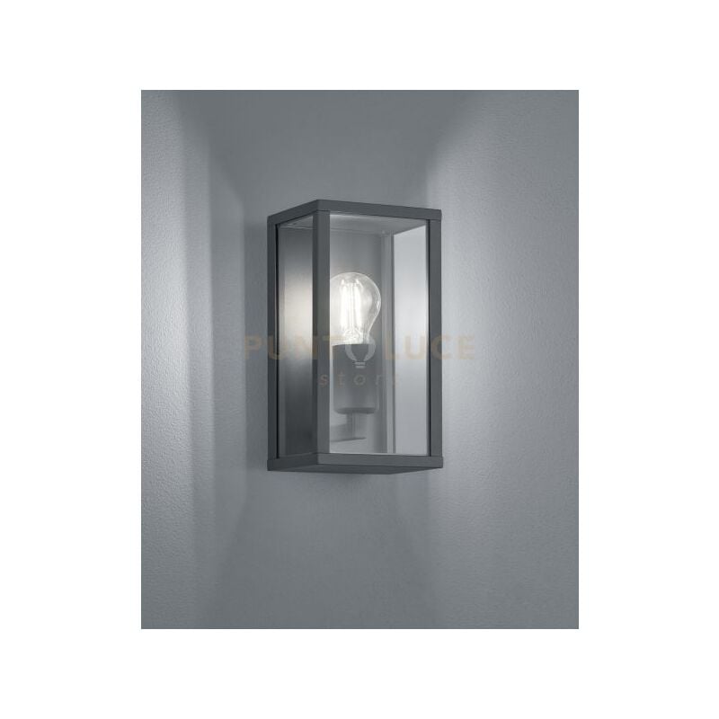 foto del prodotto garonne applique da esterno rettangolare in fusione colore antracite l. 14cm x h. 26,5cm 1 luce attacco e14