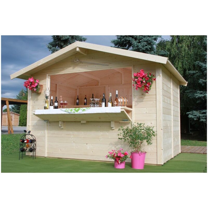 foto del prodotto gartenpro casetta in legno 300x200 a pannelli 19 mm chiosco 3x2 capanno sagre