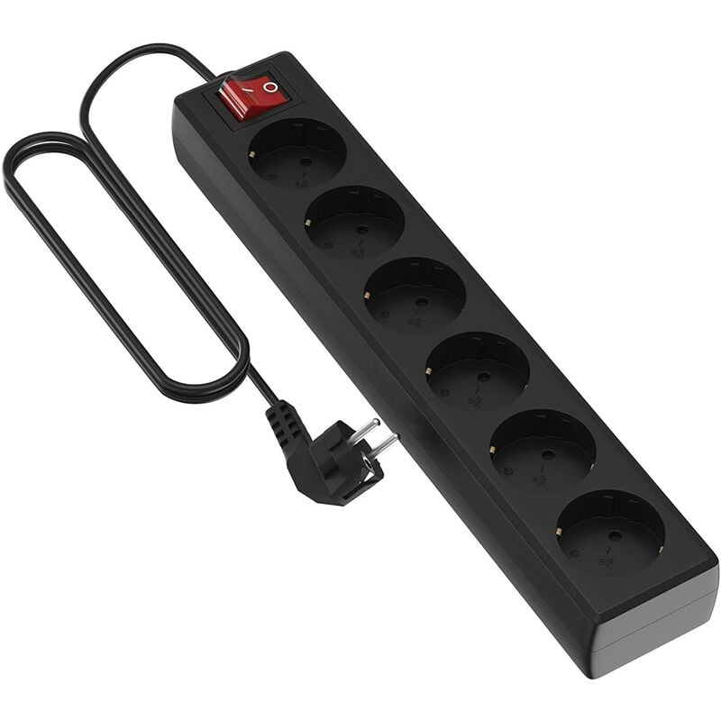 foto del prodotto garza 430067 power base multipla basic di 6 prese schuko, cavo 1.5 mm x 5 m, colore, nero, medium