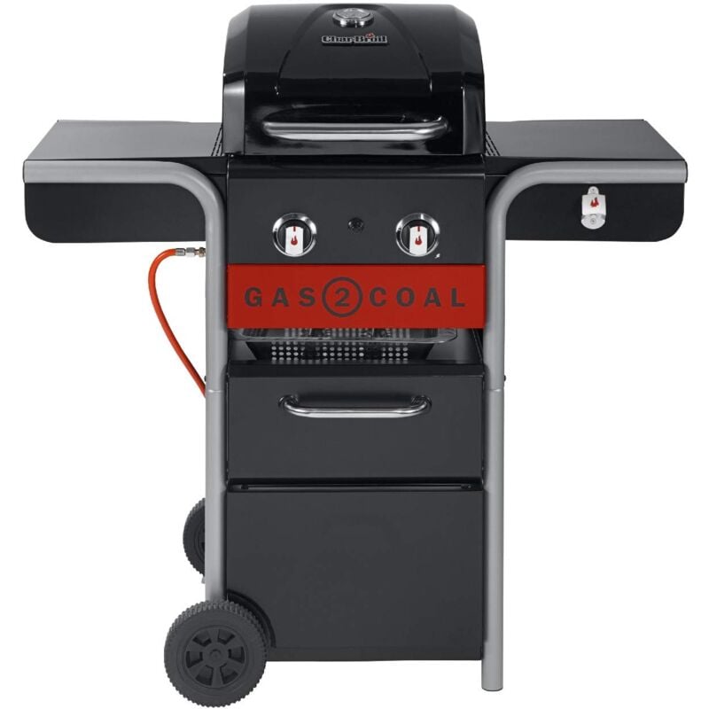 foto del prodotto gas2coal, barbecue ibrido a gas e a carbonella , colore nero char broil