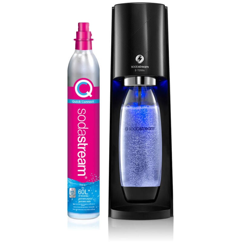 foto del prodotto gasatore elettrico e terra con led retro illuminante sodastream
