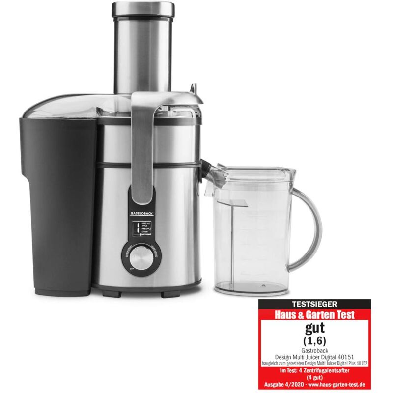 foto del prodotto gastroback spremiagrumi 40151 design multi juicer digital, 1300 watt, motore professionale, xxl pozzo di riempimento 84 mm , 5 livelli di