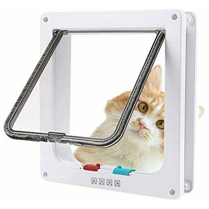 foto del prodotto gattaiola con chiusura magnetica a 4 vie per gatti e cani di piccola taglia gattaiola per cani xl, bianco 24,5 28,5 5,5 cm
