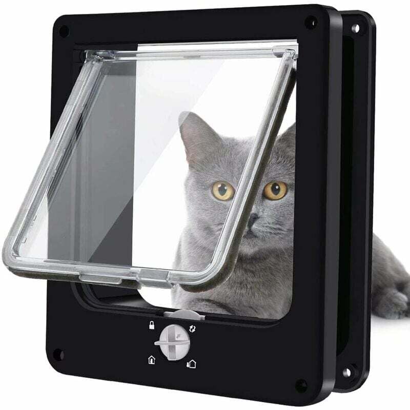 foto del prodotto gattaiola, gattaiola magnetica con chiusura a 4 vie per gatti, gattini e gattini, versione aggiornata m, nero, 195,522 