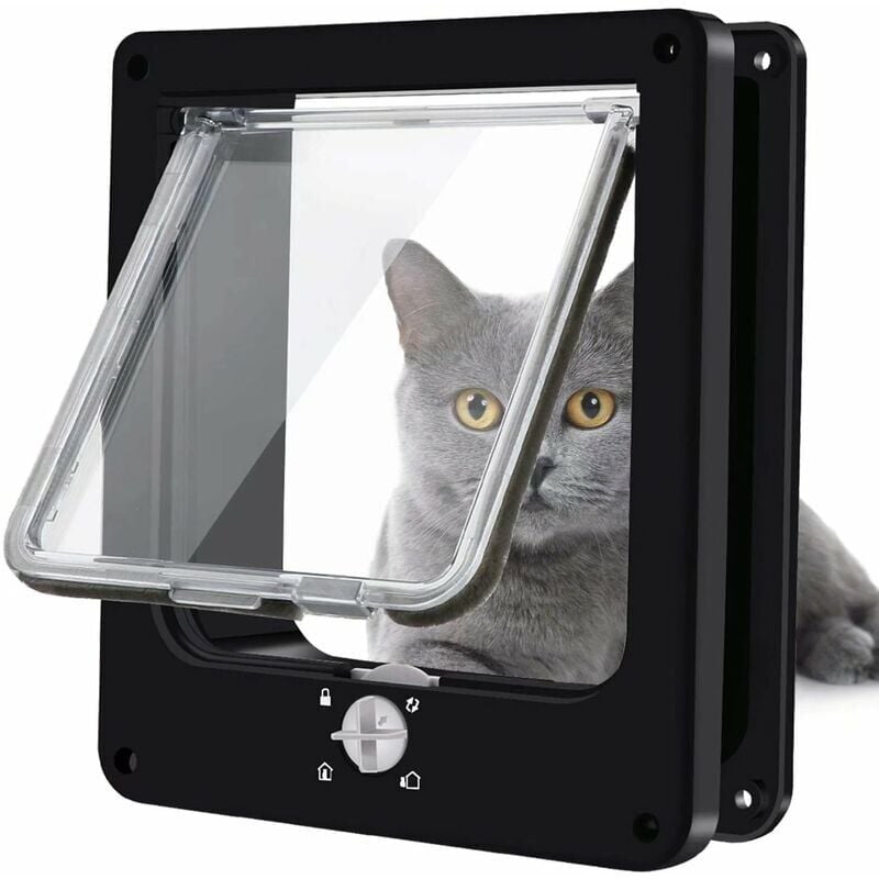 foto del prodotto gattaiola, gattaiola magnetica con chiusura a 4 vie per gatti, gattini e gattini, versione aggiornata m nero, 195.522 fdc