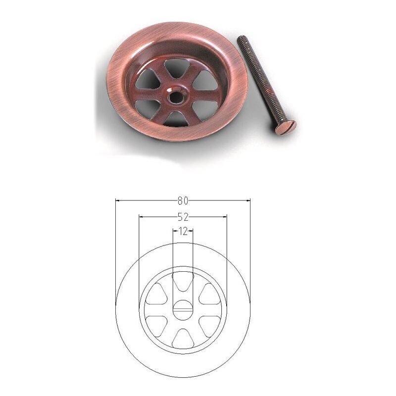 foto del prodotto gattinara ramata d.80x52 mm completa di vite tgs m6x60 438100rm80