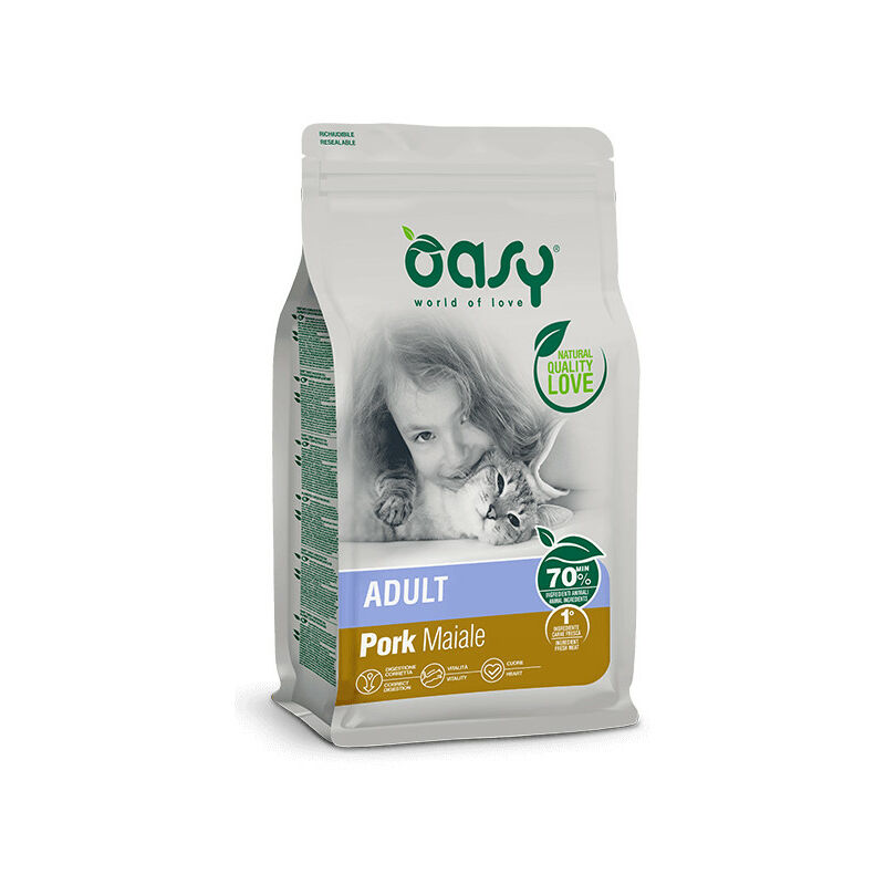 foto del prodotto gatto adult con maiale da 1,5 kg oasy