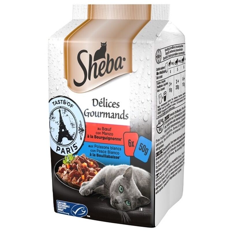 foto del prodotto gatto delice gourmands 6 x 50gr taste of paris sheba