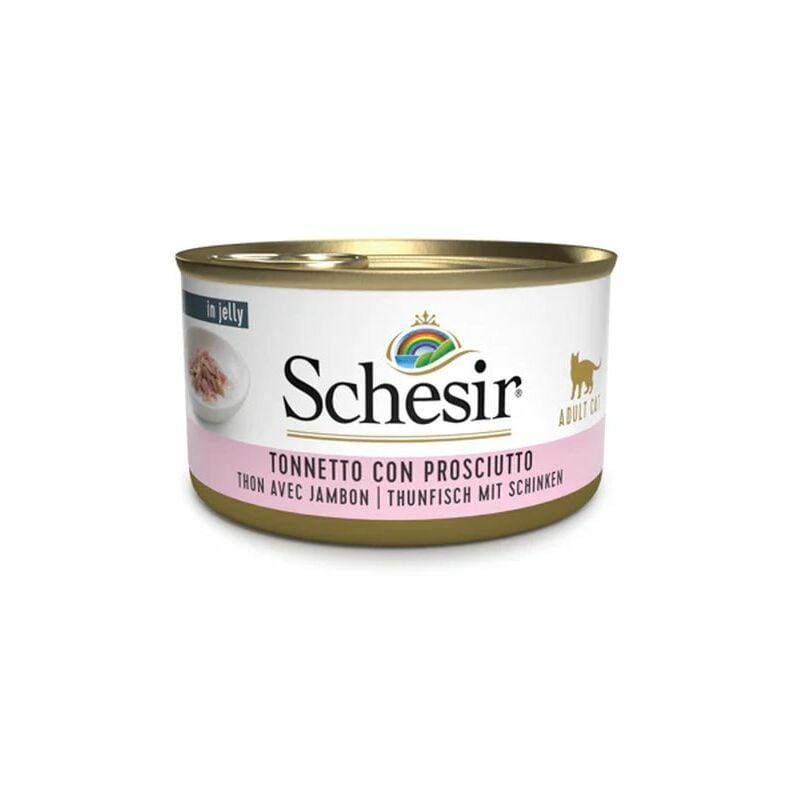 foto del prodotto gatto jelly lattina 85gr tonnetto con prosciutto schesir