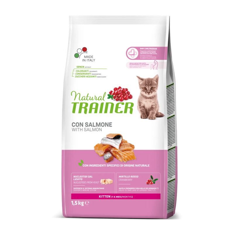foto del prodotto gatto kitten 1,5 kg salmone trainer