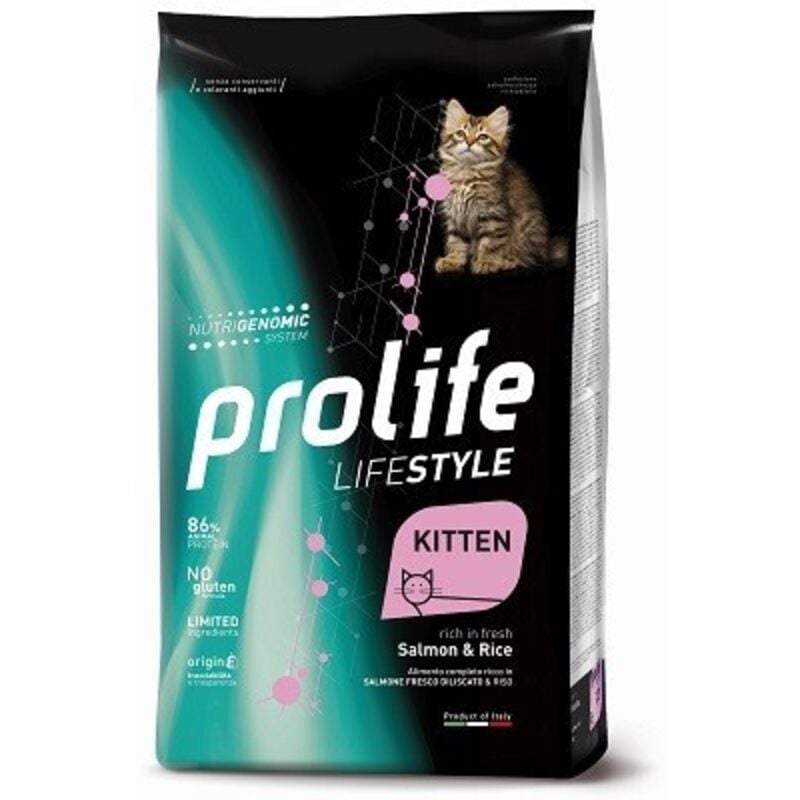 foto del prodotto gatto - life style kitten salmone riso prolife size 400 gr