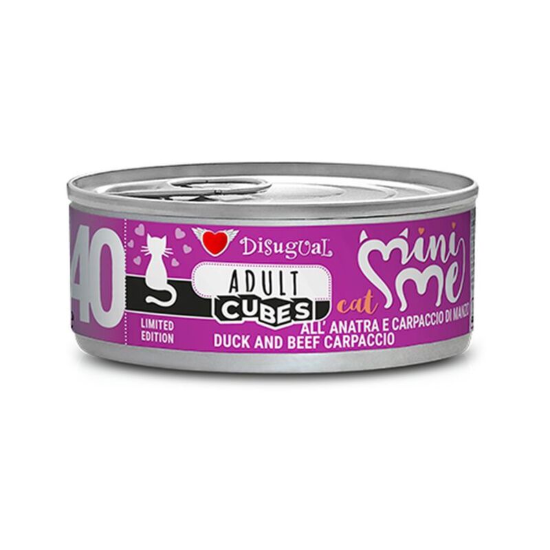 foto del prodotto gatto mini me cubes 85gr 40 anatra e carpaccio di manzo disugual