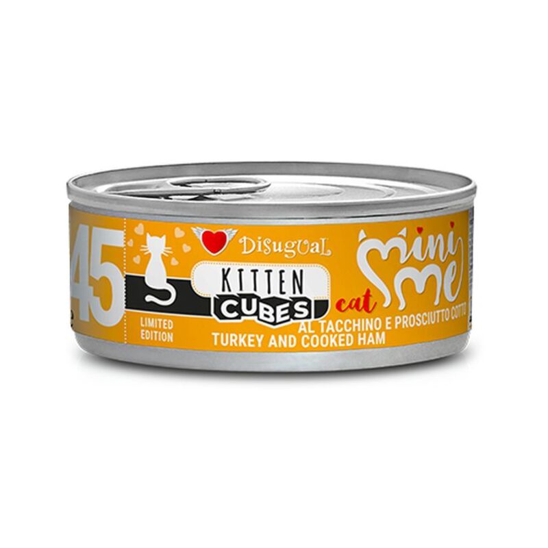 foto del prodotto gatto mini me cubes 85gr 45 kitten tacchino e prosciutto cotto disugual