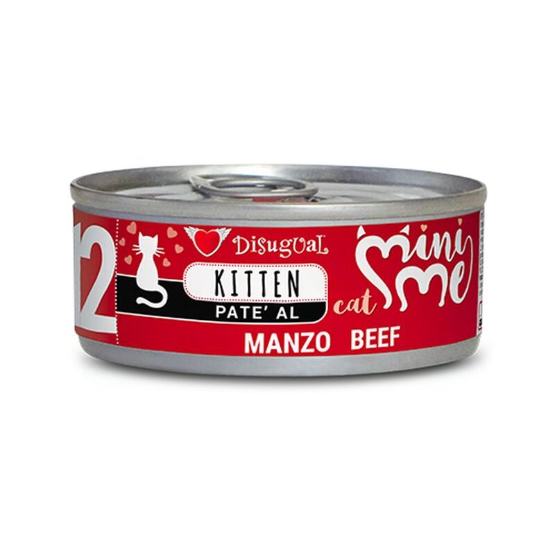 foto del prodotto gatto mini me kitten 85gr 12 manzo disugual
