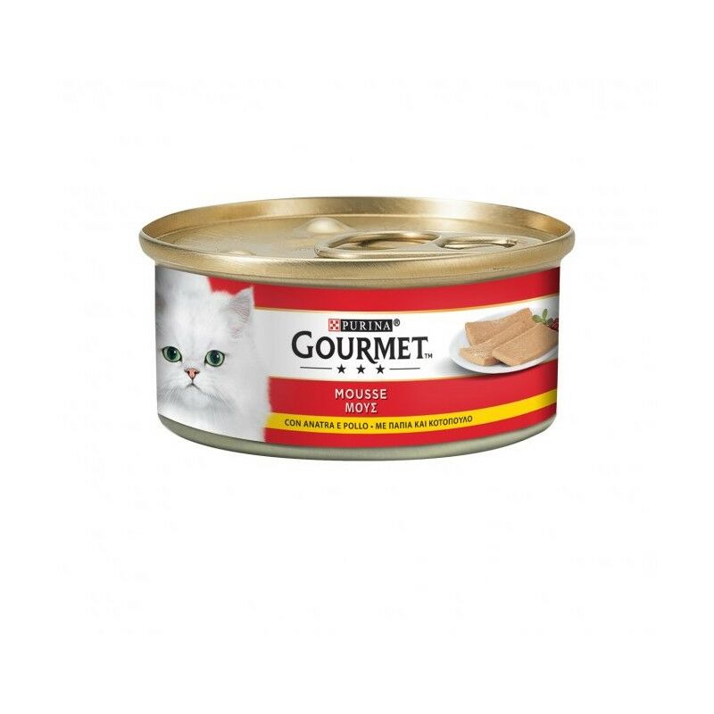 foto del prodotto gatto mousse anatra e pollo gr. 195 purina gourmet