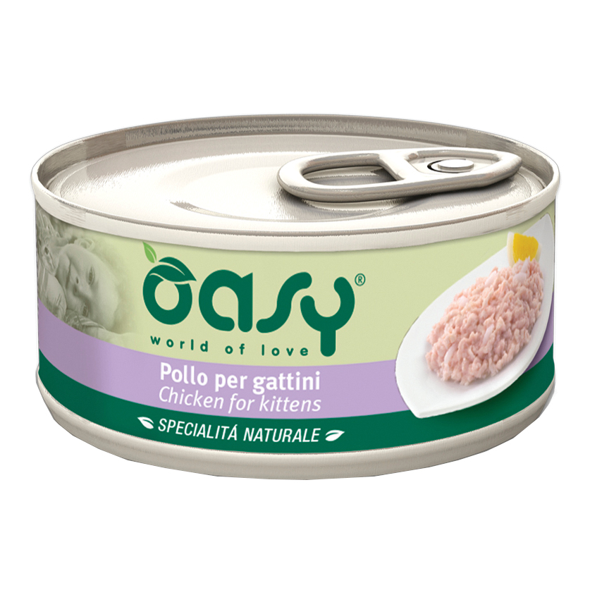 foto del prodotto gatto pollo per gattini 70 gr oasy