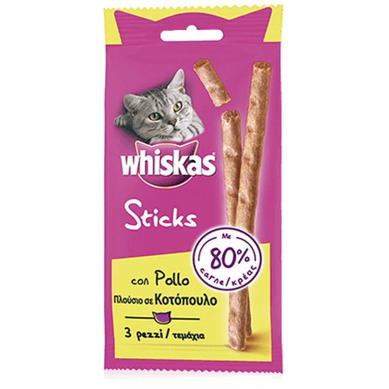 foto del prodotto gatto sticks 18gr con pollo whiskas