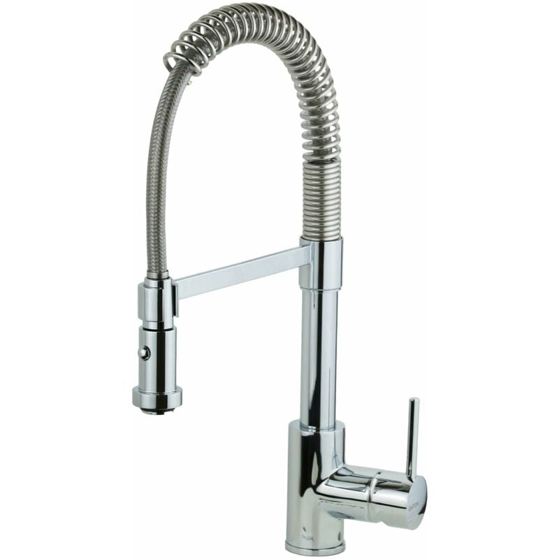 foto del prodotto gattoni rubinetteria - miscelatore lavello cucina con molla e doccia dual jet gattoni 0260 pcc0 cromo